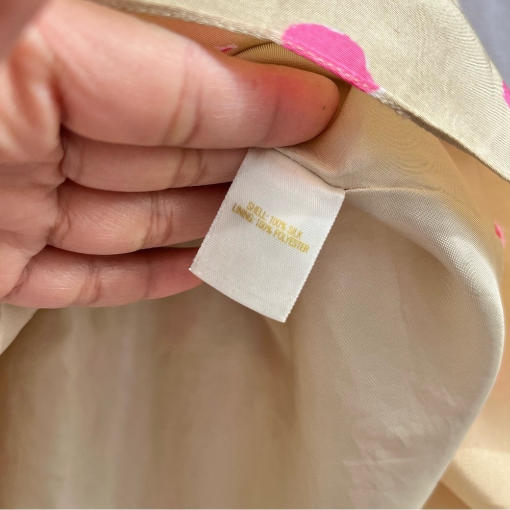 KATE SPADE | SKIRT THE RULES MELODY SKIRT IN BEIGE AND PINK POLKA DOTS SIZE 12 - Picture 4 of 7